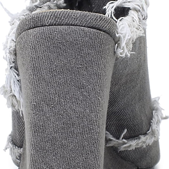 Reitoye Women's Slide Wedge Denim Close Pointed Toe Heels Sandals, 9 - Picture 14 of 16